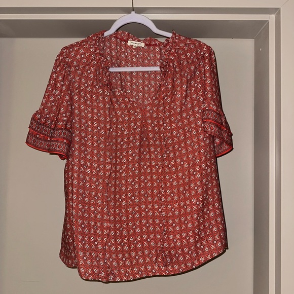 Floral Red Women's Top - Picture 1 of 3